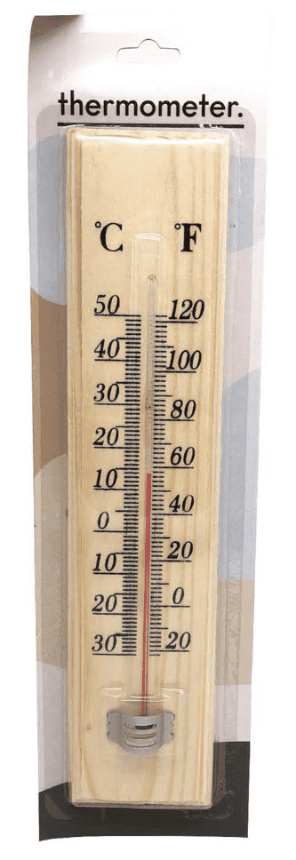 27cm Wooden Thermometer Indoor Outdoor Glass Wall Hanging Room Sensor Jumbo